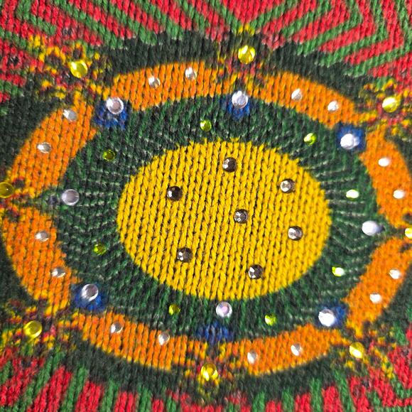 Desigual Sm Vintage Geometric Floral n Emblished Gems sweater Crawl Neck Stylish - Picture 10 of 15